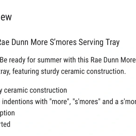 Rae Dunn s’more’s serving tray/plate - Picture 3 of 3